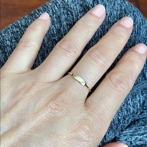 14K Solid Yellow Gold ID Bar Ring